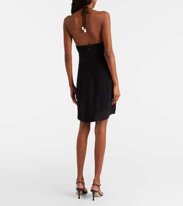 Floral-appliqué halterneck minidress | Farm Rio