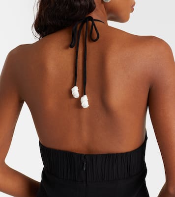 Floral-appliqué halterneck minidress | Farm Rio