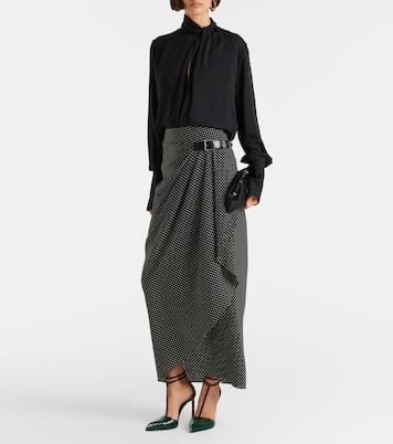 Polka-dot silk midi skirt | Tom Ford