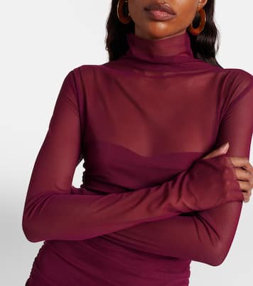 Ruched mesh minidress | Norma Kamali