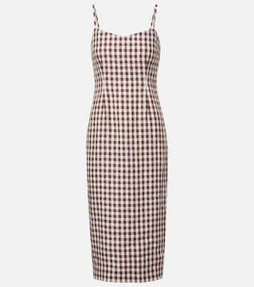 Sadie gingham linen midi dress | Posse