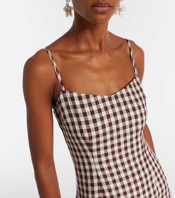 Sadie gingham linen midi dress | Posse