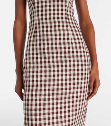 Sadie gingham linen midi dress | Posse