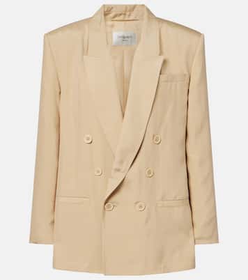 Blazer cruzado oversized de seda | Saint Laurent