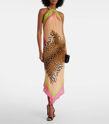 Bedrucktes Midikleid aus Seide | Roberto Cavalli