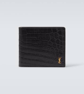 Croc-effect leather wallet | Saint Laurent