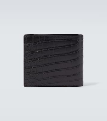 Croc-effect leather wallet | Saint Laurent