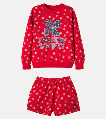 Amapola cotton sweatshirt and shorts set | The New Society