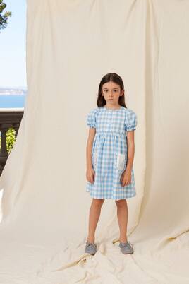 Robe Viola à carreaux vichy en coton | Bebe Organic