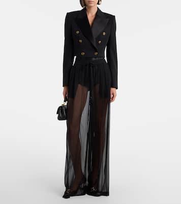Sheer silk wide-leg pants | Dolce&Gabbana