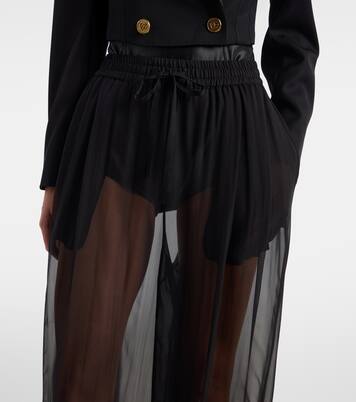 Sheer silk wide-leg pants | Dolce&Gabbana