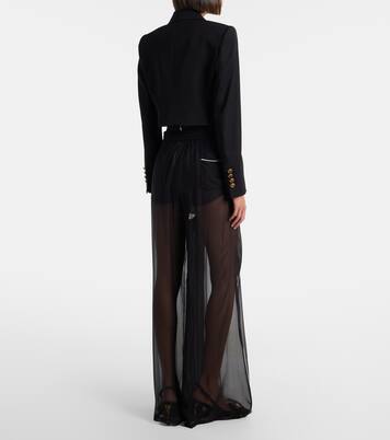 Sheer silk wide-leg pants | Dolce&Gabbana
