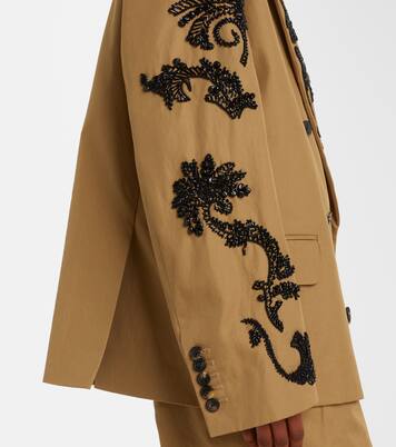 Embellished cotton double-breasted blazer | Dries Van Noten