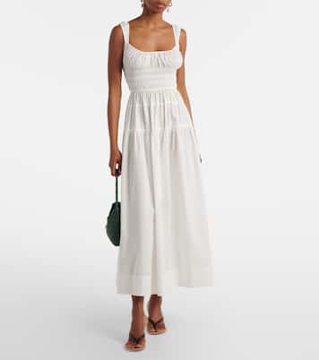 Clover shirred cotton poplin midi dress | Dôen