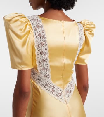 Robe longue en soie à finitions en dentelle | Rodarte
