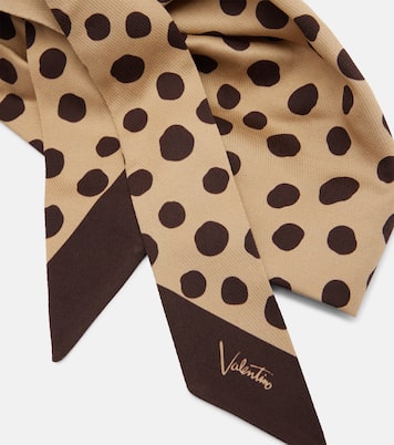 Polka-dot cotton and silk head wrap  | Valentino