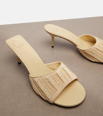 Cubisto raffia-effect mules | Jacquemus