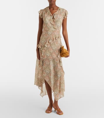 Avenel printed ruffled silk midi dress | Veronica Beard