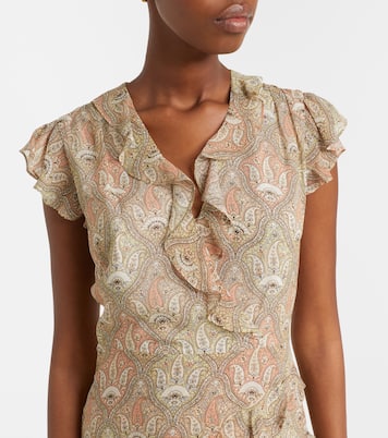 Avenel printed ruffled silk midi dress | Veronica Beard