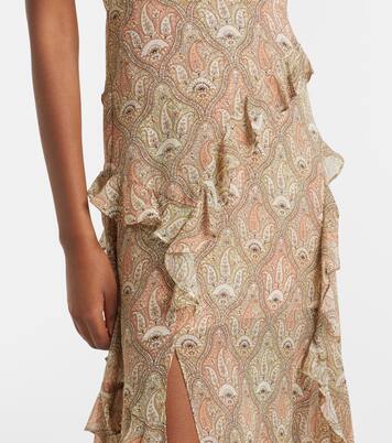 Avenel printed ruffled silk midi dress | Veronica Beard
