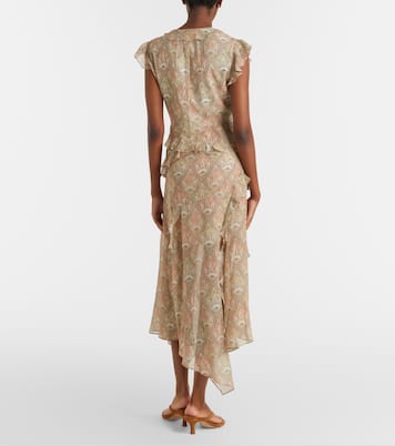 Avenel printed ruffled silk midi dress | Veronica Beard