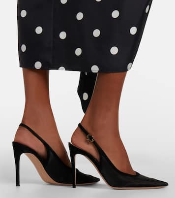 Suede-trimmed slingback pumps | Gianvito Rossi