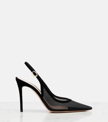 Suede-trimmed slingback pumps | Gianvito Rossi