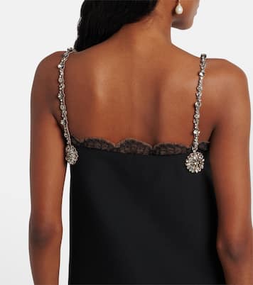 Crepe Couture embellished lace-trimmed minidress | Valentino