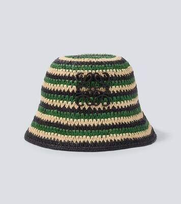 Paula's Ibiza striped raffia bucket hat | Loewe