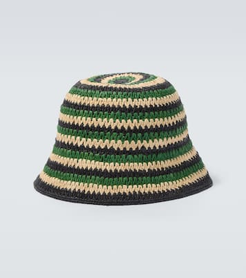 Paula's Ibiza striped raffia bucket hat | Loewe