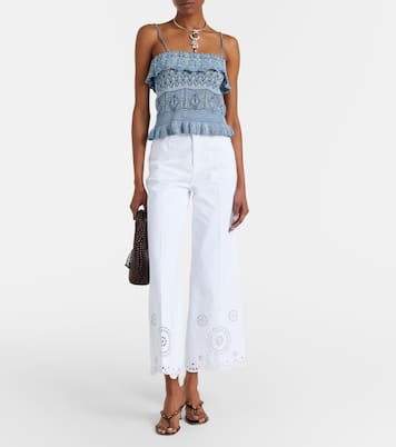 The Eyelet embroidered flared jeans | Frame