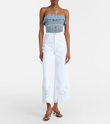 The Eyelet embroidered flared jeans | Frame