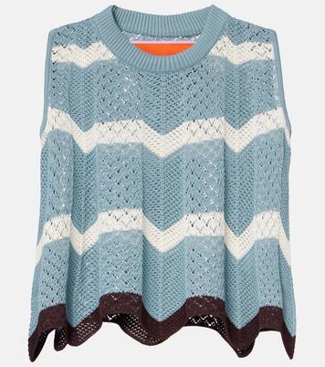 Chevron crochet cotton crop top | La DoubleJ