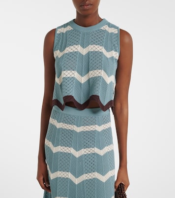Chevron crochet cotton crop top | La DoubleJ