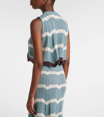 Chevron crochet cotton crop top | La DoubleJ
