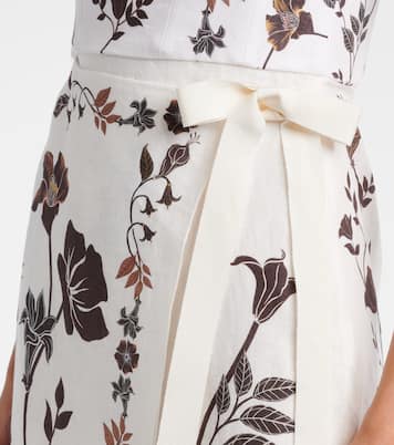 Cinefila floral linen bustier dress | Agua by Agua Bendita