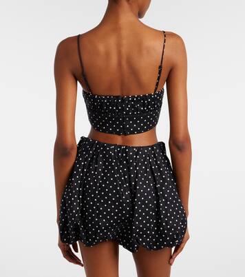 Lucia polka-dot linen crop top | Faithfull