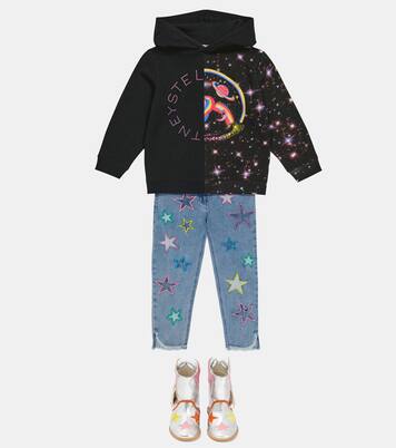 Sweat-shirt à capuche imprimé en coton | Stella McCartney Kids