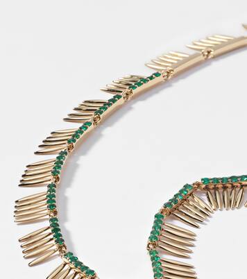 Grass Sunny 18kt gold necklace with emeralds | Ileana Makri
