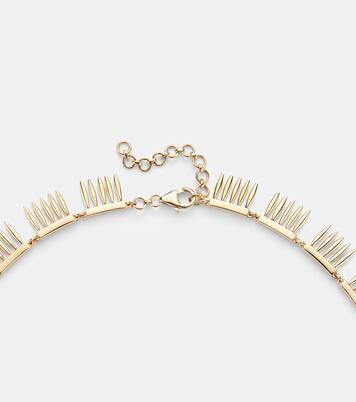 Grass Sunny 18kt gold necklace with emeralds | Ileana Makri