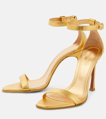 Sandalen Kim aus Metallic-Leder | Amina Muaddi