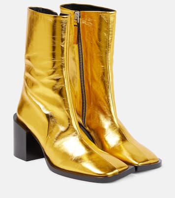 Ankle Boots aus Metallic-Leder | Jil Sander