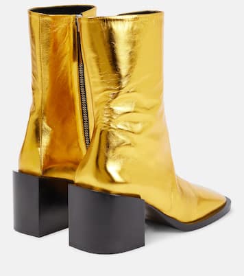 Ankle Boots aus Metallic-Leder | Jil Sander