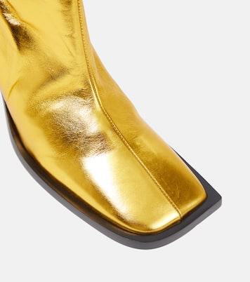 Ankle Boots aus Metallic-Leder | Jil Sander