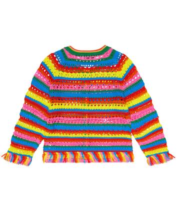 Striped crochet cotton cardigan | Stella McCartney Kids