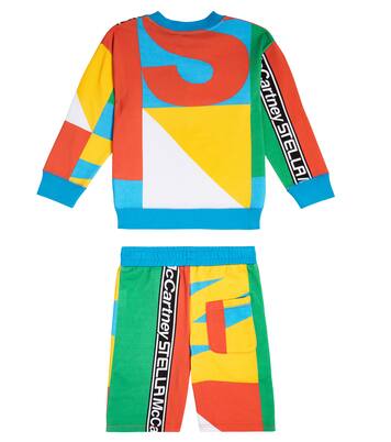 Felpa e shorts in cotone con stampa | Stella McCartney Kids