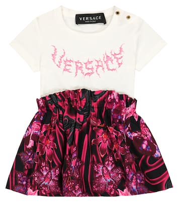 Robe Orchid Barocco en coton | Versace Kids