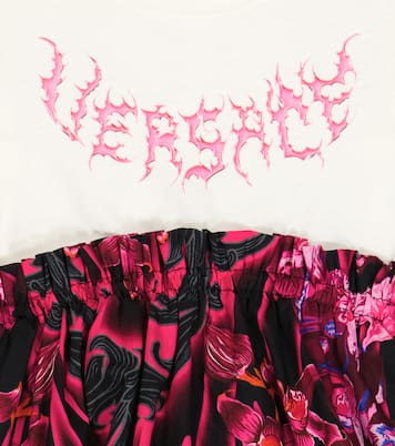 Robe Orchid Barocco en coton | Versace Kids