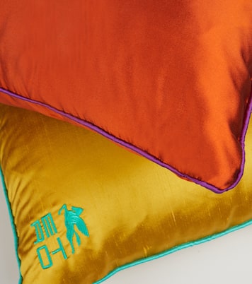 Pegaso embroidered silk cushion | Etro