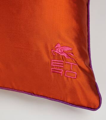 Pegaso embroidered silk cushion | Etro
